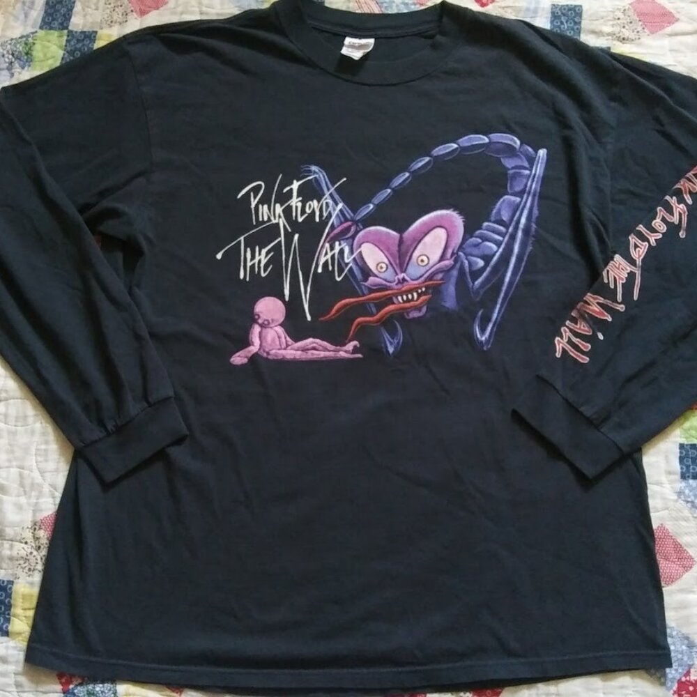 🎸SOLD🧱Vintage Rare 80s 90s Anvil Pink Floyd The Wall Long Sleeve XL T-shirt